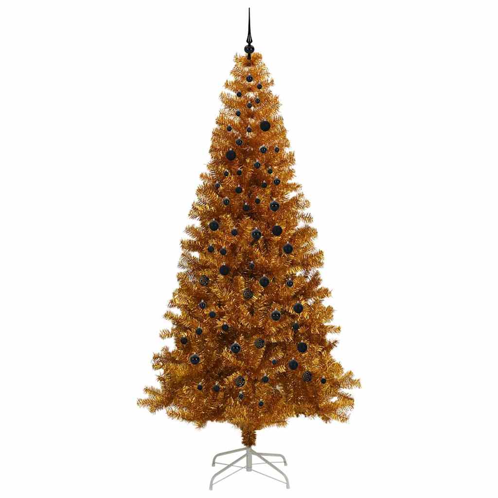 Kalėdų eglutė su LED lemputėmis Auksinė 240 cm PET ir plienas