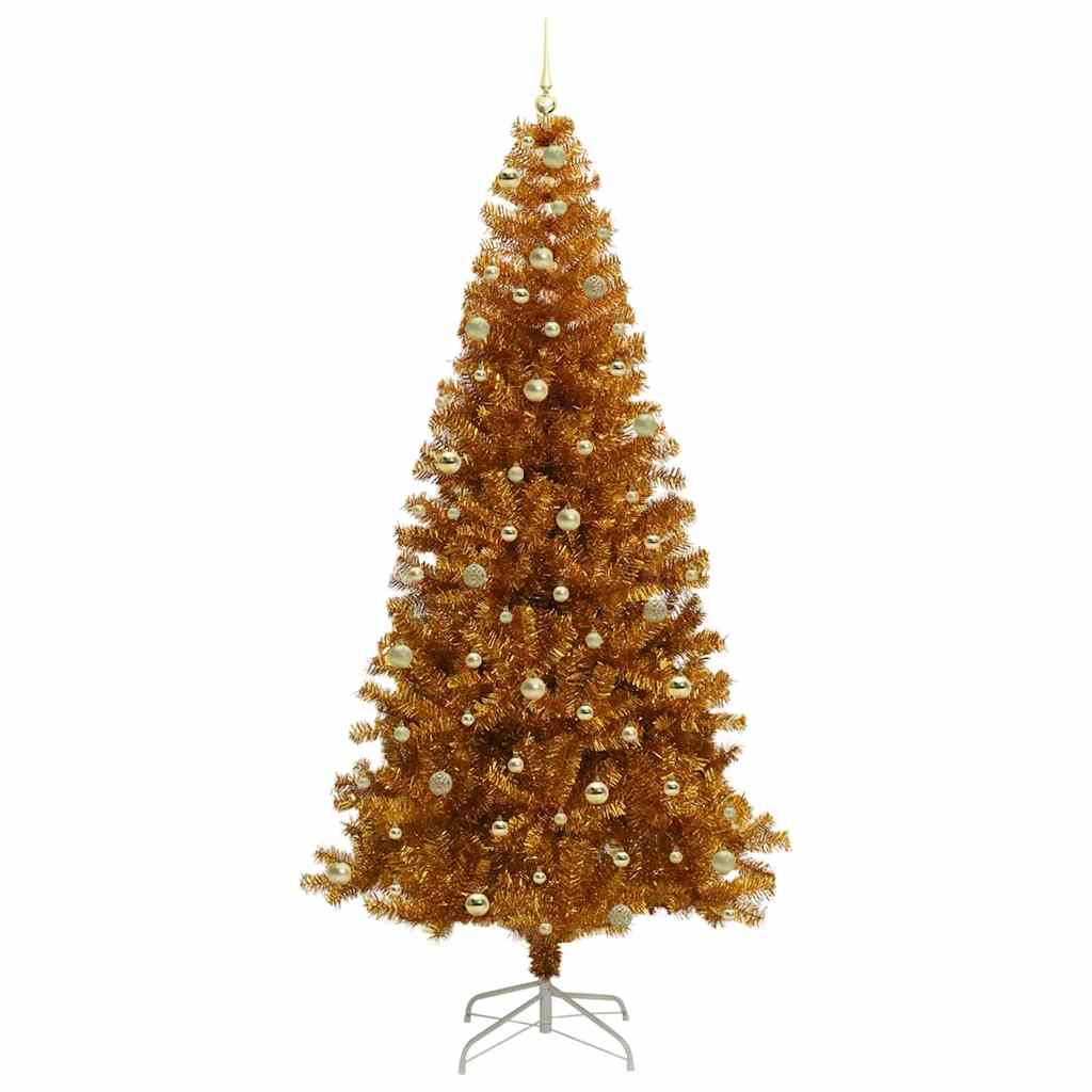 Kalėdų eglutė su LED lemputėmis Auksinė 240 cm PET ir plienas