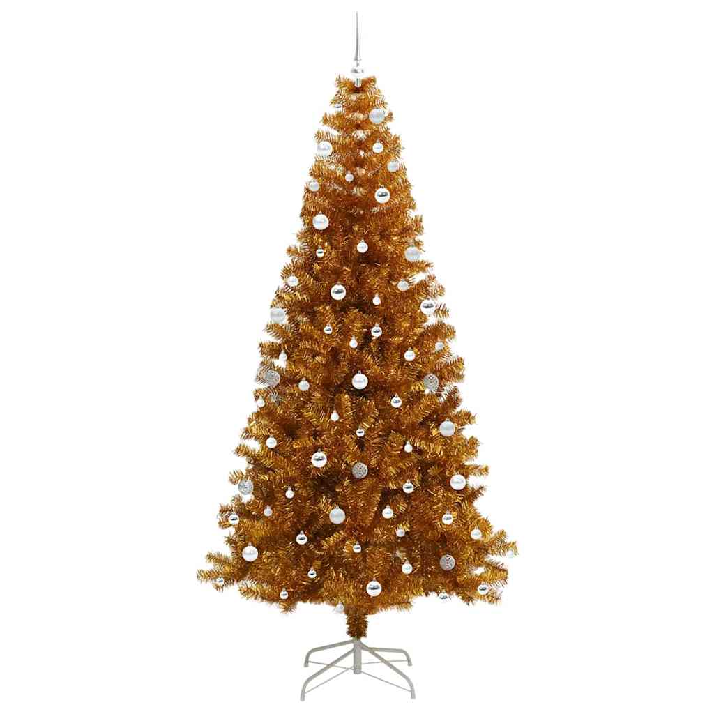 Kalėdų eglutė su LED lemputėmis Auksinė 240 cm PET ir plienas