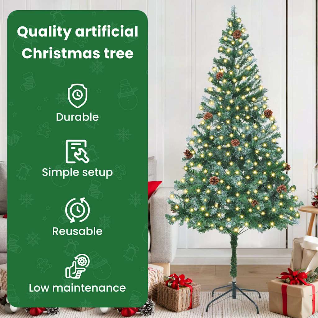Dirbtinė Kalėdų eglutė su 300 LED Žalia 180 cm PVC ir plienas