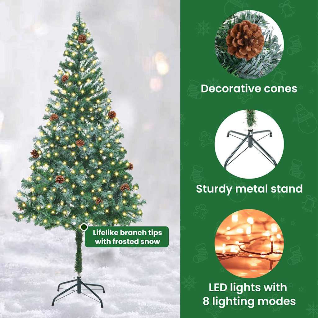 Dirbtinė Kalėdų eglutė su 300 LED Žalia 180 cm PVC ir plienas