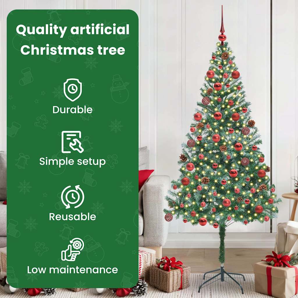 Dirbtinė Kalėdų eglutė su 300 LED Žalia 180 cm PVC ir plienas