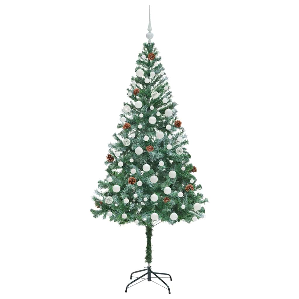 Artificial Christmas Tree with 300 LEDs Green 180 cm PVC and Steel