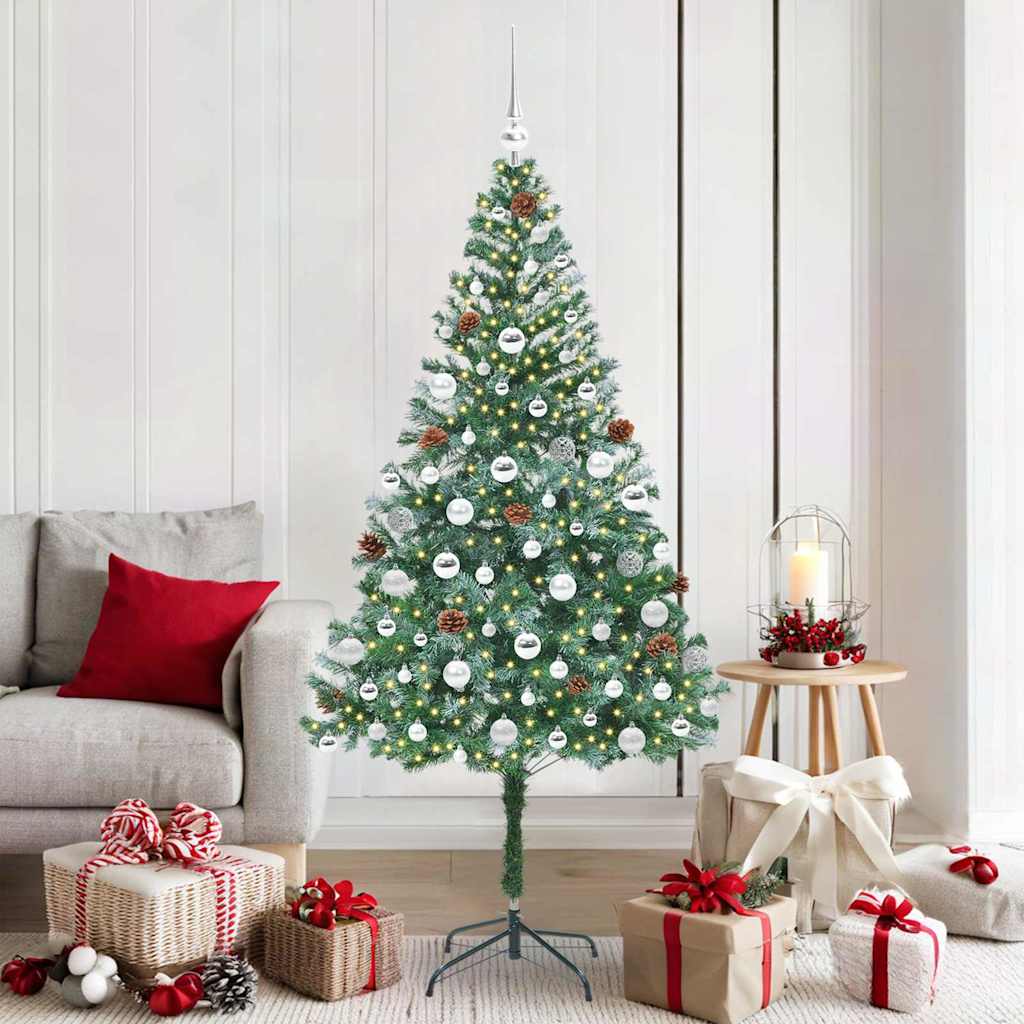 Mākslīgā Ziemassvētku eglīte ar 300 LED, zaļa, 180 cm, PVC un tērauds