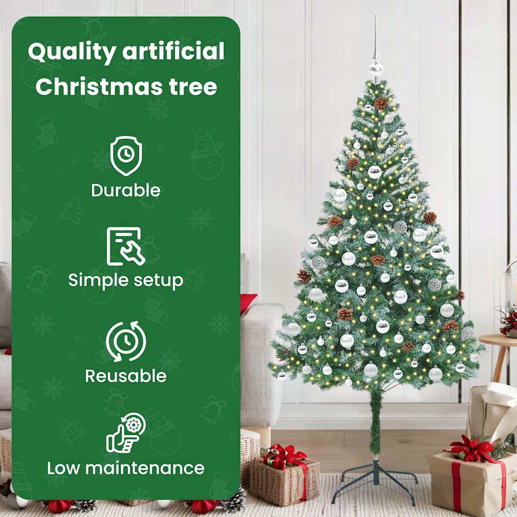 Dirbtinė Kalėdų eglutė su 300 LED Žalia 180 cm PVC ir plienas
