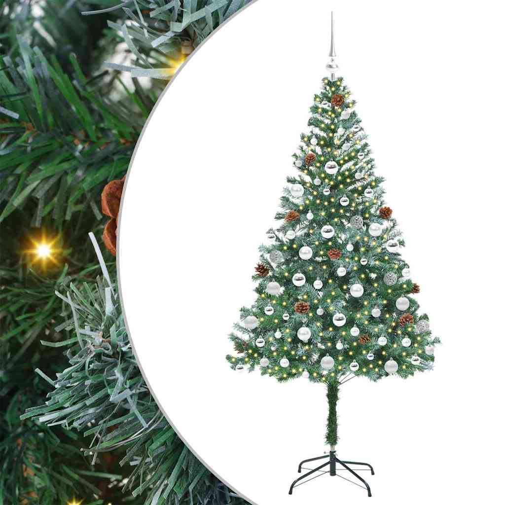 Mākslīgā Ziemassvētku eglīte ar 300 LED, zaļa, 180 cm, PVC un tērauds