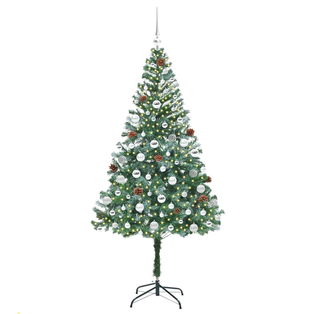 Mākslīgā Ziemassvētku eglīte ar 300 LED, zaļa, 180 cm, PVC un tērauds