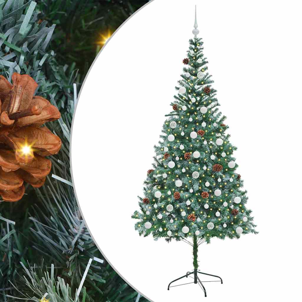 Dirbtinė Kalėdų eglutė su 300 LED Žalia 210 cm PVC ir plienas