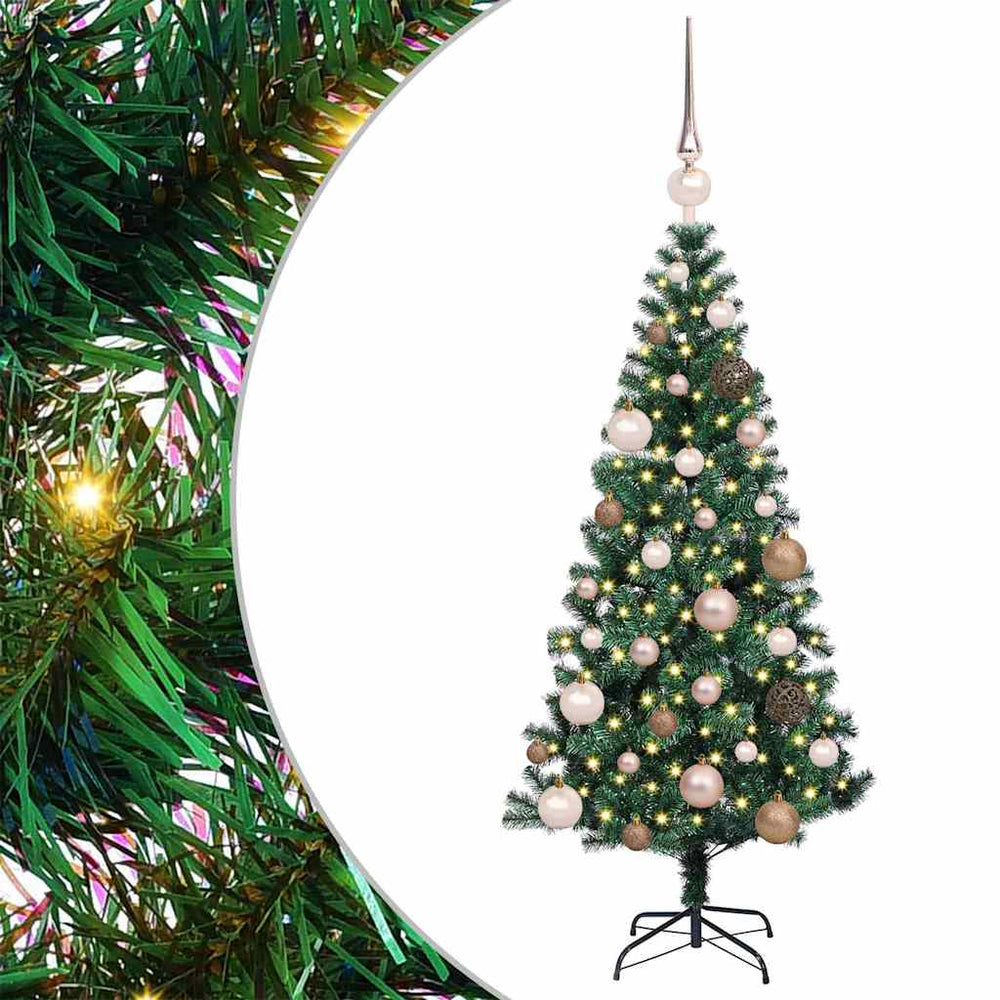 Dirbtinis prieššventinis eglutė su šviesomis Žalia 120 cm