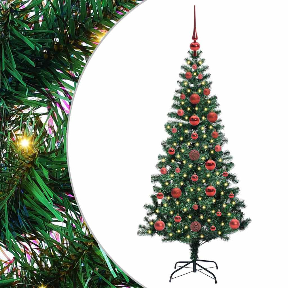 Dirbtinis prieššventinis eglutė su šviesomis Žalia 120 cm