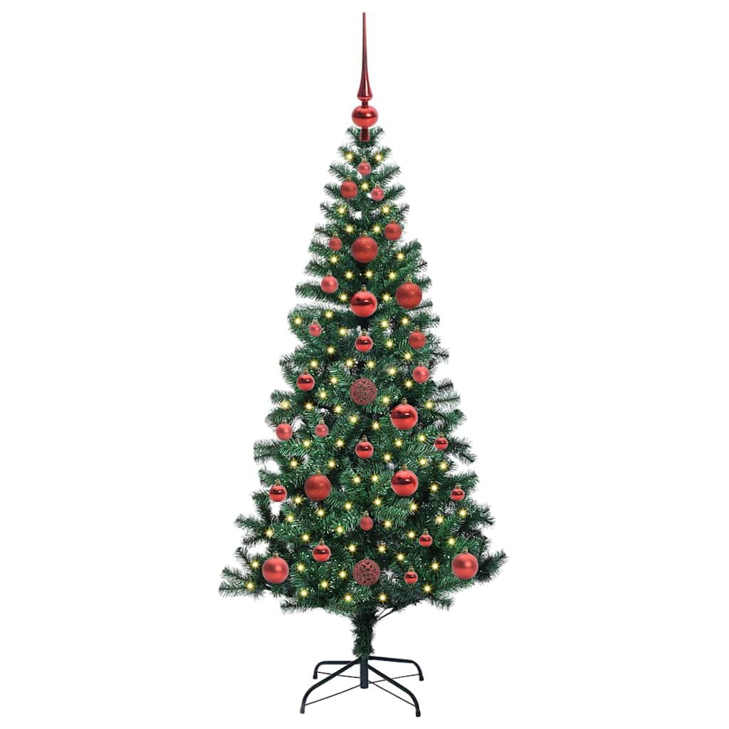 Dirbtinis prieššventinis eglutė su šviesomis Žalia 120 cm