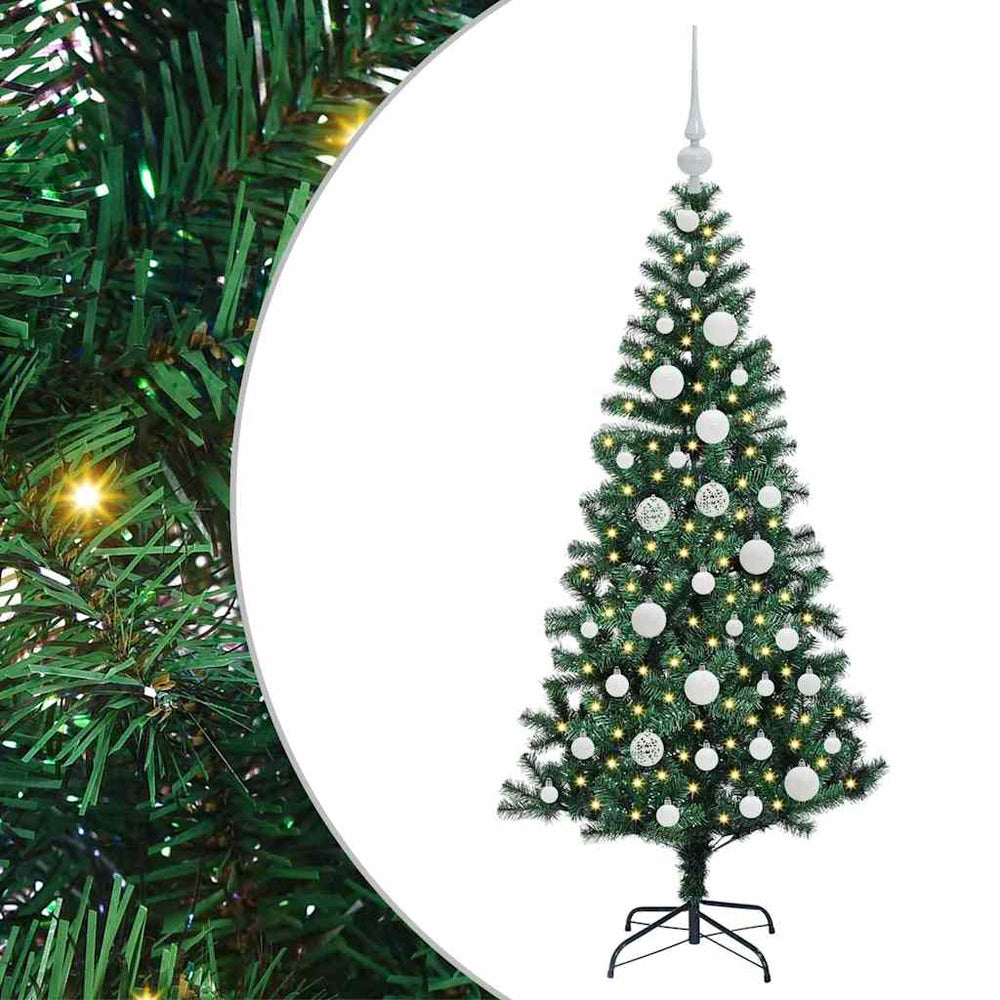 Dirbtinis prieššventinis eglutė su šviesomis Žalia 120 cm