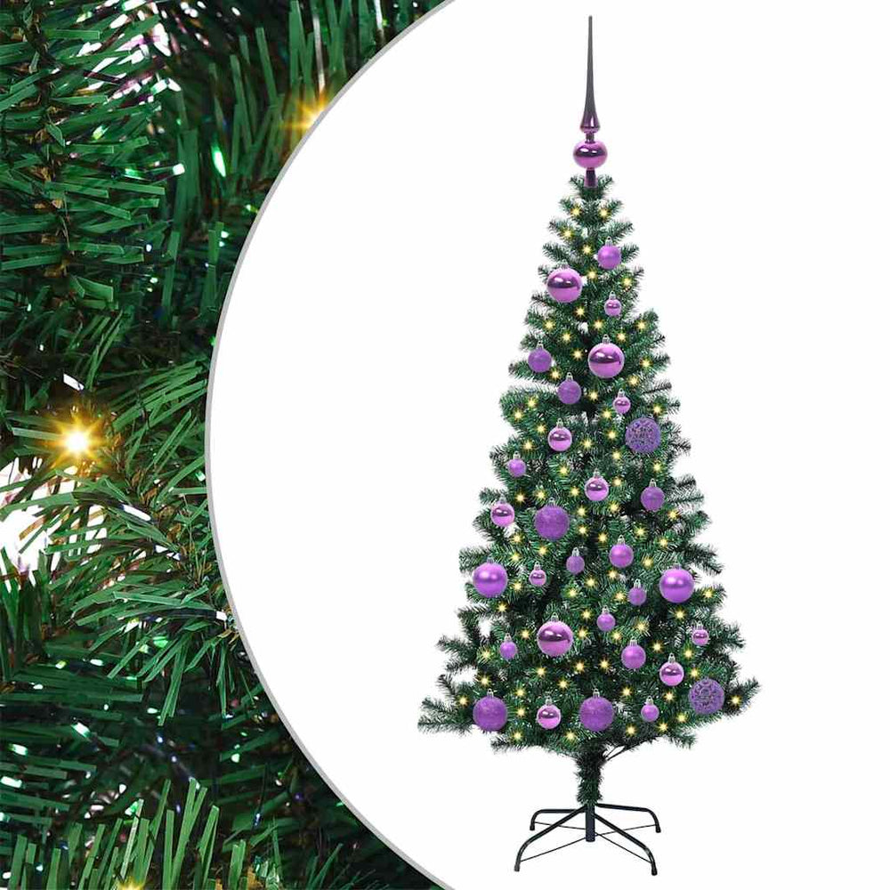 Dirbtinis prieššventinis eglutė su šviesomis Žalia 120 cm