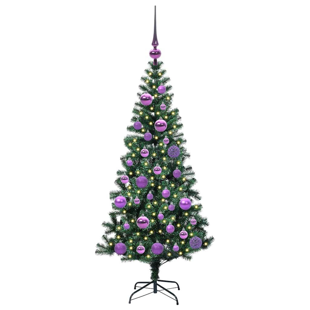 Dirbtinis prieššventinis eglutė su šviesomis Žalia 120 cm