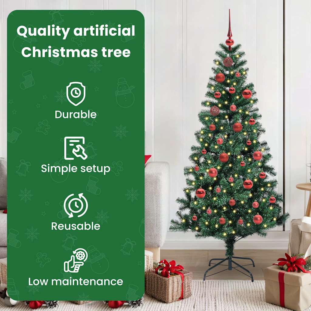 Artificial Pre-Lit Christmas Tree Green 150 cm