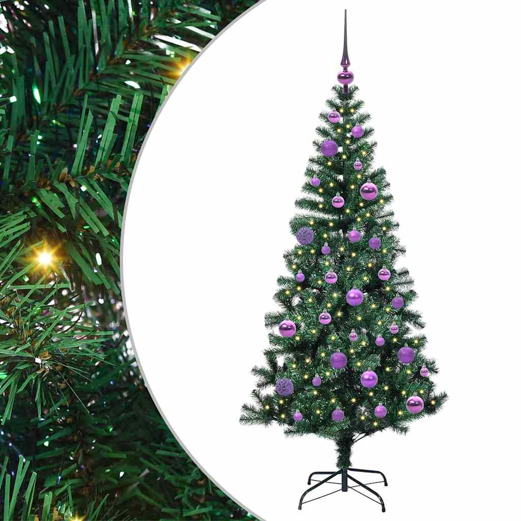 Mākslīgā Ziemassvētku eglīte ar lampiņām, zaļa, 150 cm