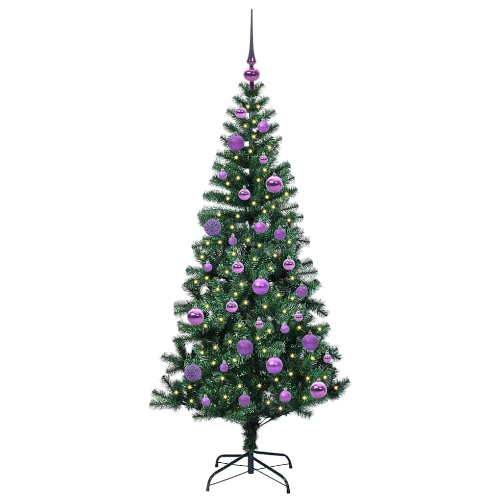 Mākslīgā Ziemassvētku eglīte ar lampiņām, zaļa, 150 cm