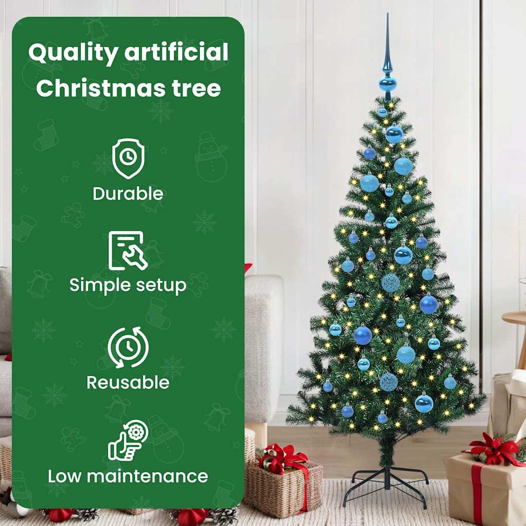 Artificial Pre-Lit Christmas Tree Green 150 cm