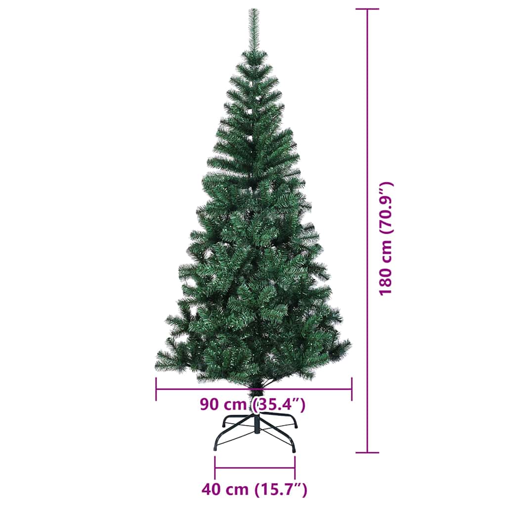 Dirbtinis prieššventinis eglutė su šviesomis Žalia 180 cm