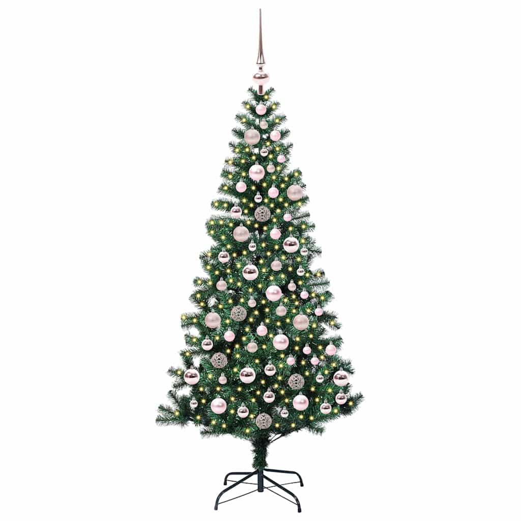 Dirbtinė prieššventinė eglutė AURORA EMBER, su šviesomis Žalia 180 cm.