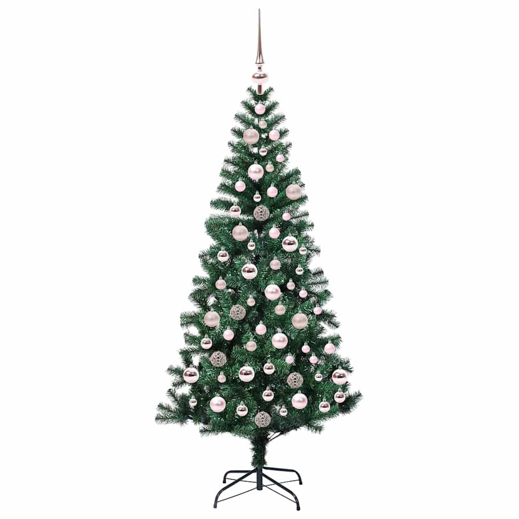 Dirbtinė prieššventinė eglutė AURORA EMBER, su šviesomis Žalia 180 cm.
