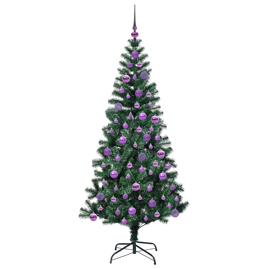 Dirbtinė prieššventinė eglutė AURORA EMBER, su šviesomis Žalia 180 cm.