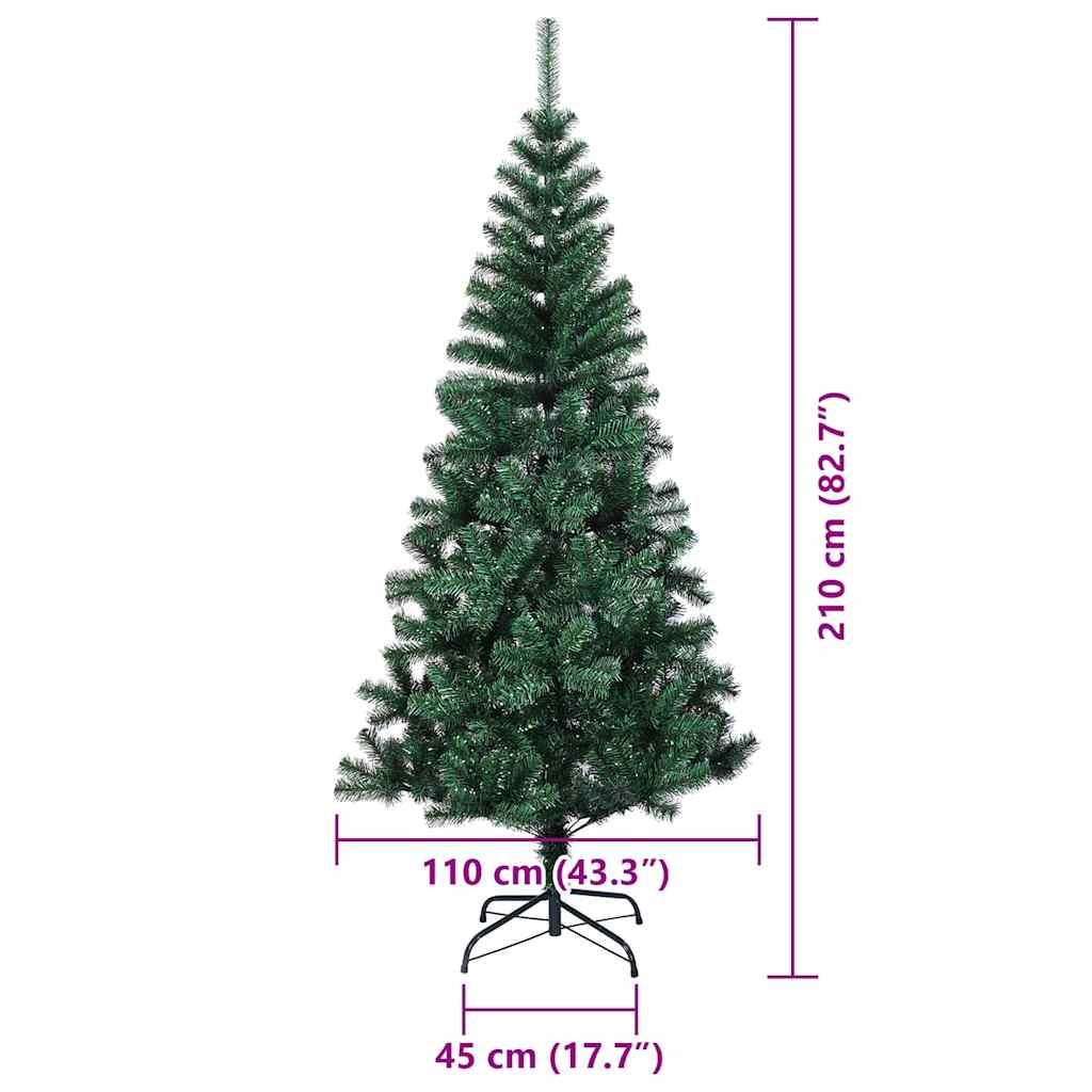 Mākslīgā pirms Ziemassvētku eglīte ar gaismām Zaļa 210 cm
