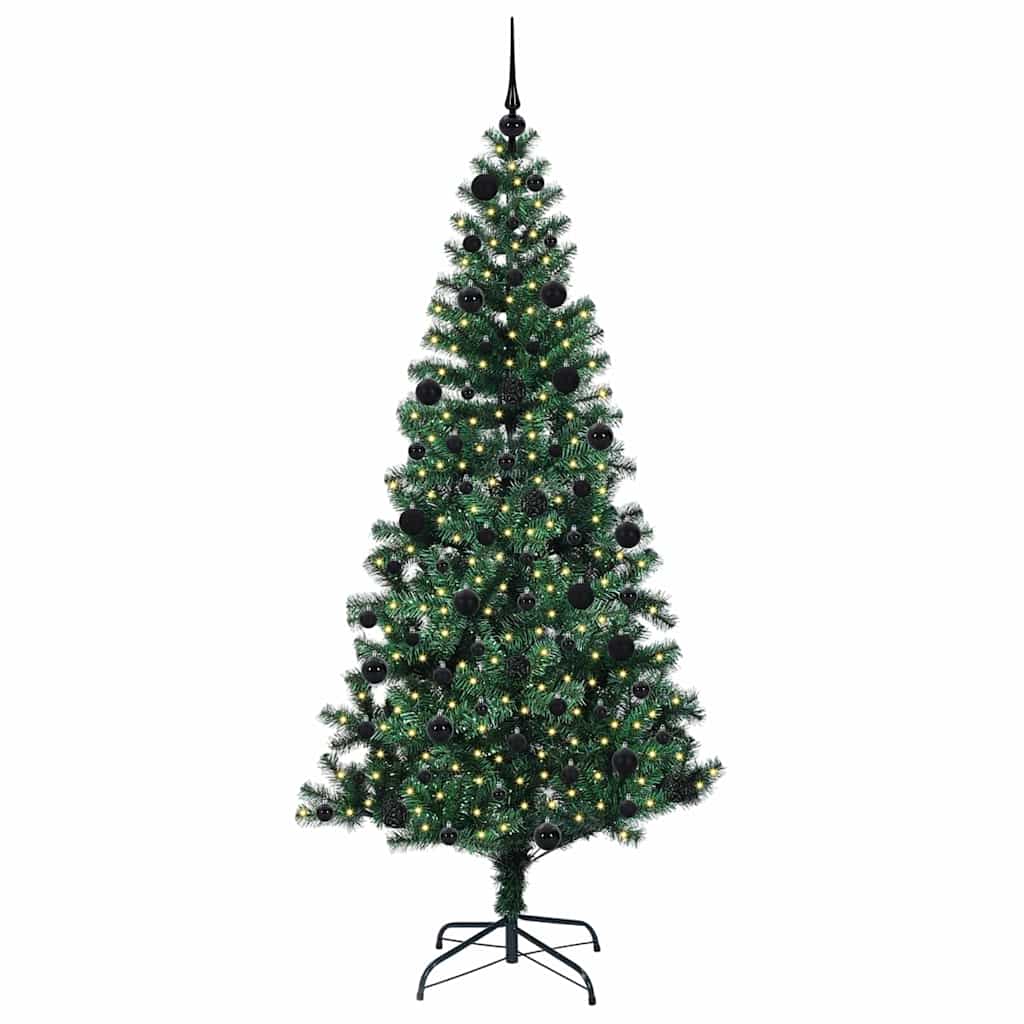 Artificial Pre-Lit Christmas Tree CROWN SHINE, Green 210 cm.