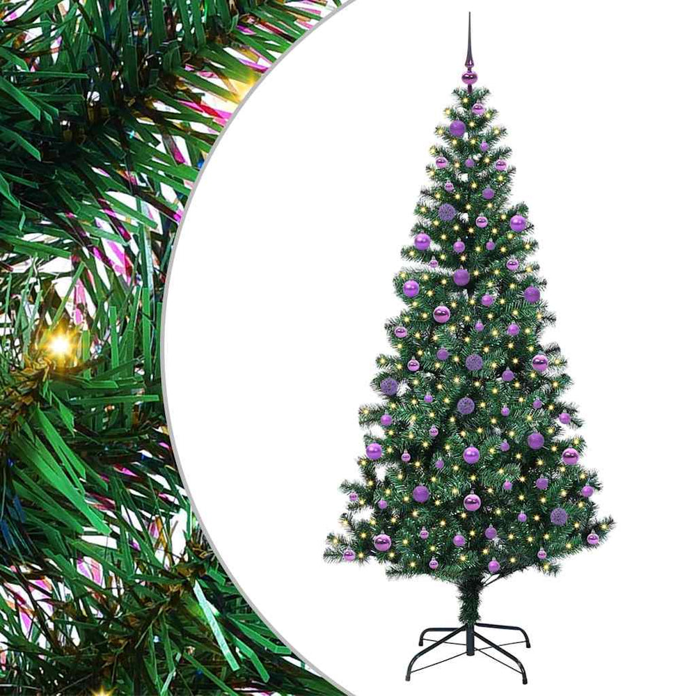 Artificial pre-lit Christmas tree CROWN SHINE, Green 210 cm.