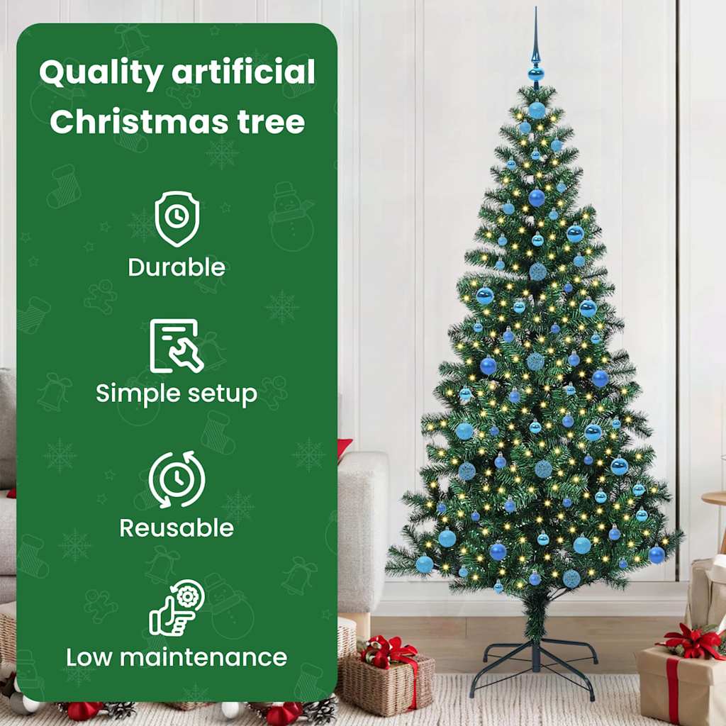 Artificial Pre-Lit Christmas Tree CROWN SHINE, Green 210 cm.
