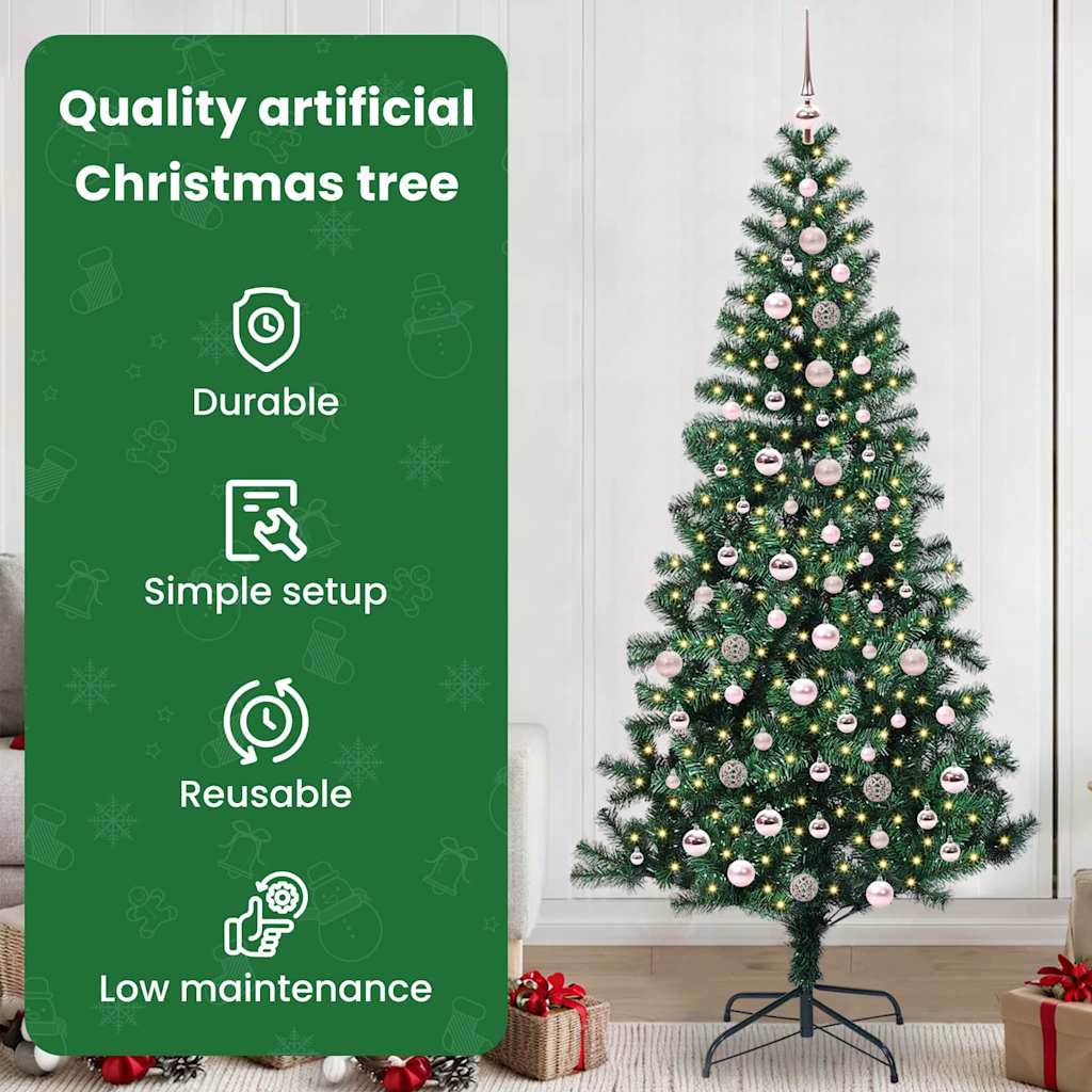 Artificial pre-lit Christmas tree WINTER MEADOW, Green 240 cm.
