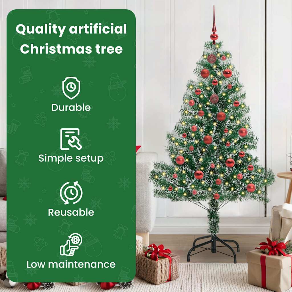 Mākslīgā Ziemassvētku eglīte ar sniegu un LED gaismu ar 150 LED 150 cm