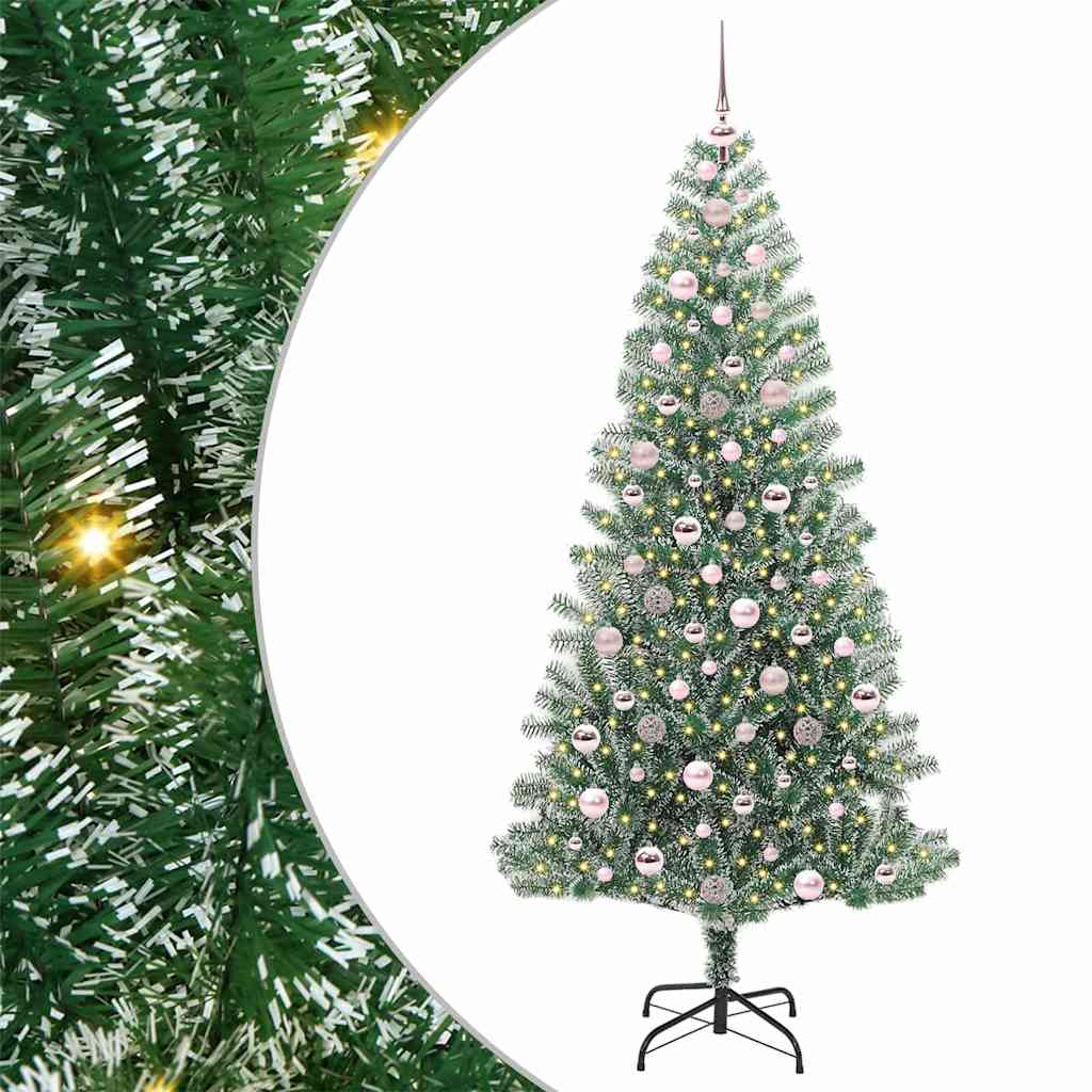 Mākslīgā Ziemassvētku Egle SNOW NORDIC, ar Sniegu un LED Gaismu ar 300 LED 210 cm.