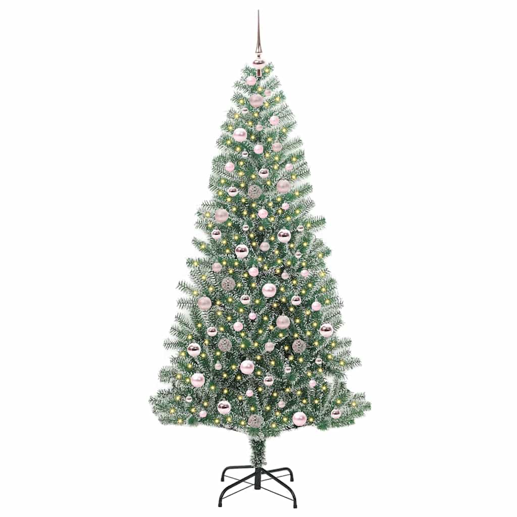 Mākslīgā Ziemassvētku Egle SNOW NORDIC, ar Sniegu un LED Gaismu ar 300 LED 210 cm.
