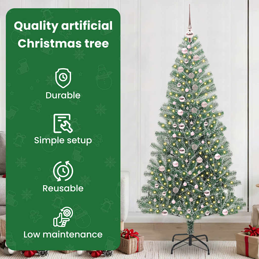 Dirbtinė Kalėdų Eglė HOLLOW STAR, Su Sniegu ir LED Šviesa su 300 LED 240 cm.