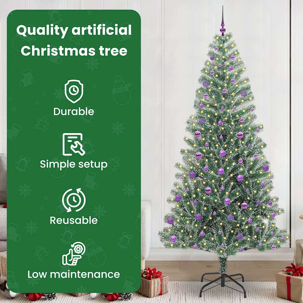 Dirbtinė Kalėdų Eglė HOLLOW STAR, Su Sniegu ir LED Šviesa su 300 LED 240 cm.