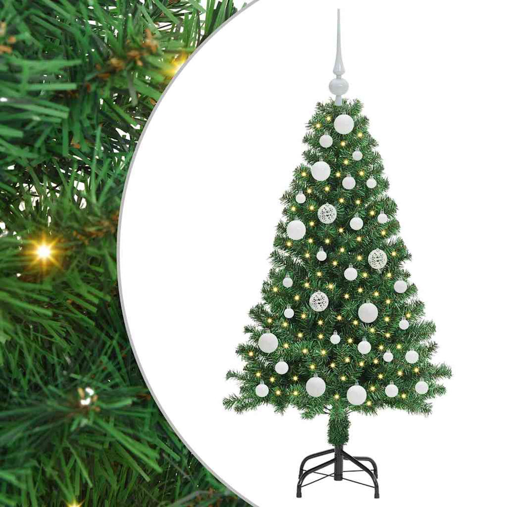 Dirbtinė Kalėdų eglutė Žalia 120 cm PVC ir Plienas ir Plastikas