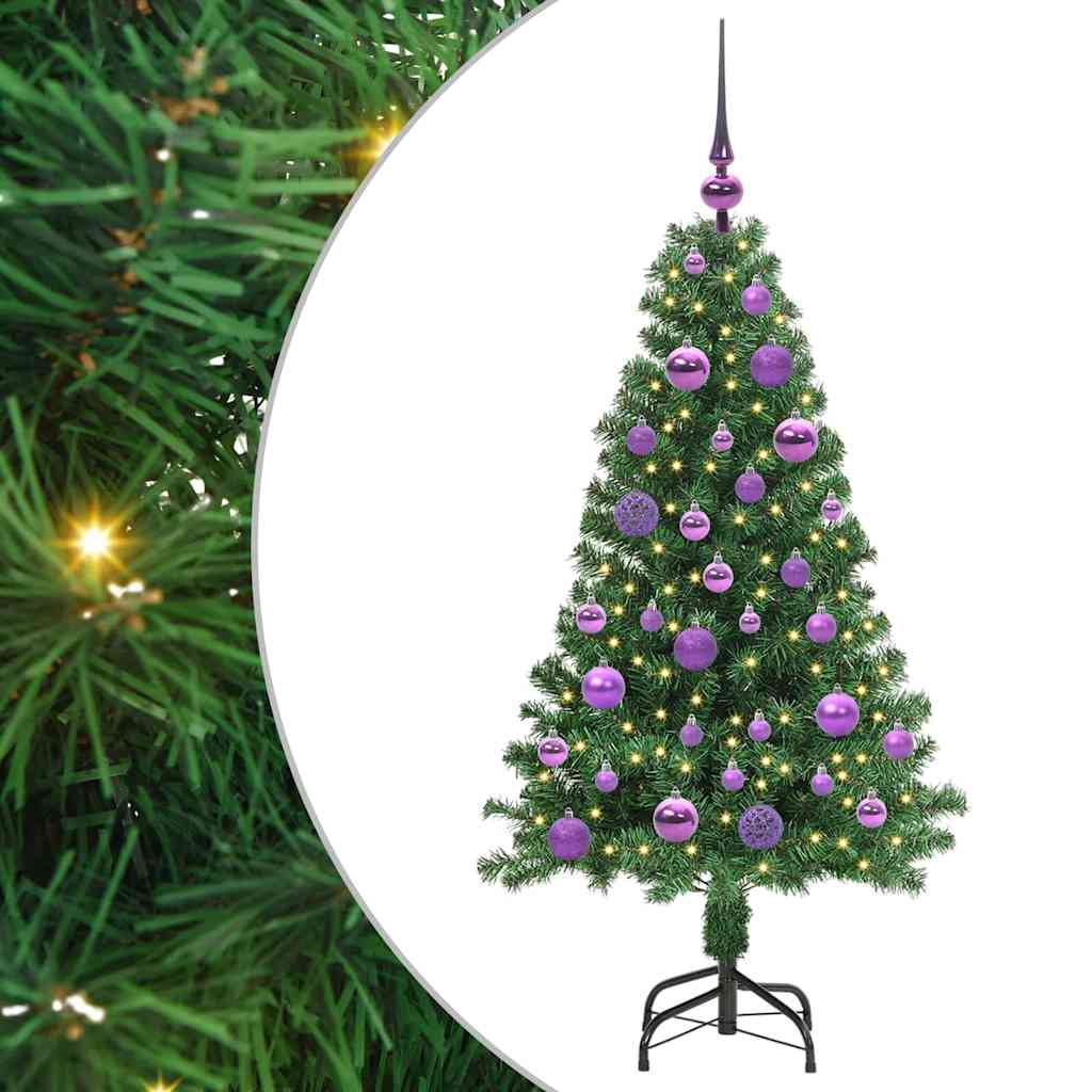 Dirbtinė Kalėdų eglutė Žalia 120 cm PVC ir Plienas ir Plastikas