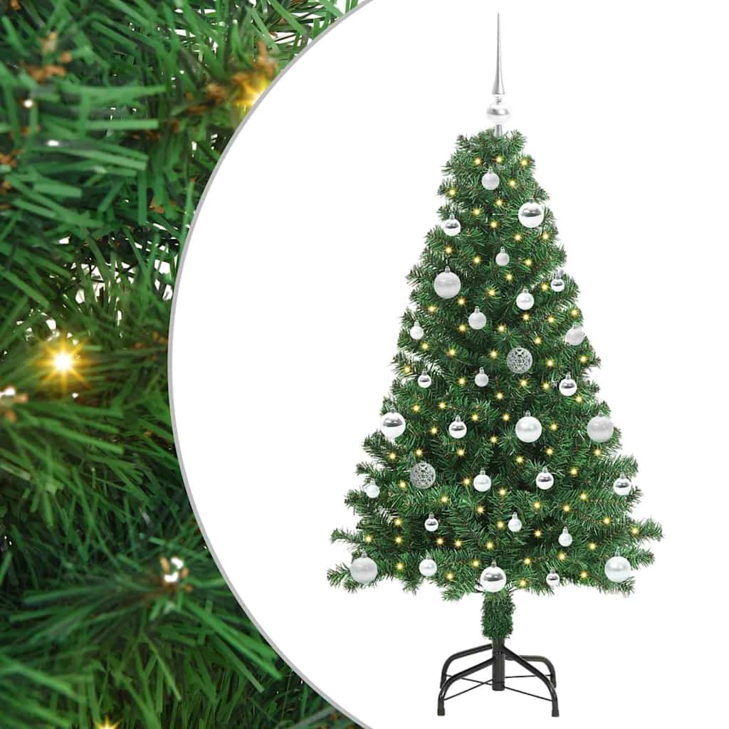 Dirbtinė Kalėdų eglutė Žalia 150 cm PVC ir Plienas ir Plastikas