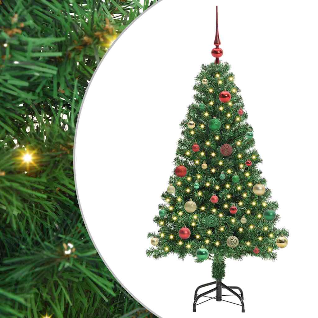 Dirbtinė Kalėdų eglutė Žalia 150 cm PVC ir Plienas ir Plastikas