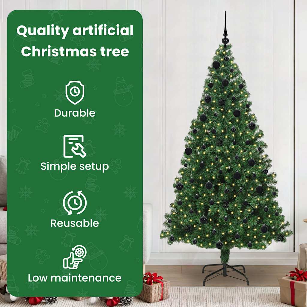 Dirbtinė Kalėdų eglutė Žalia 210 cm PVC ir Plienas ir Plastikas