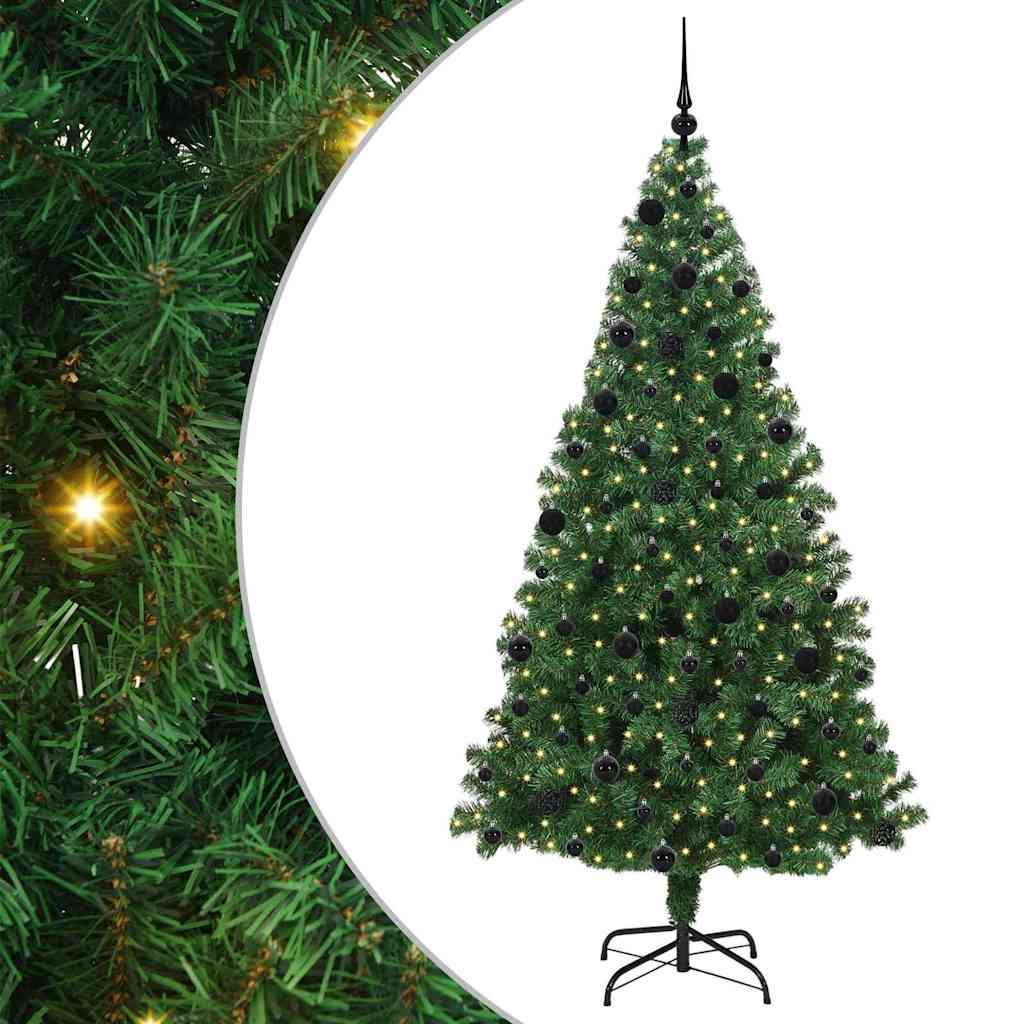Artificial Christmas Tree Green 210 cm PVC and Steel and Plastic