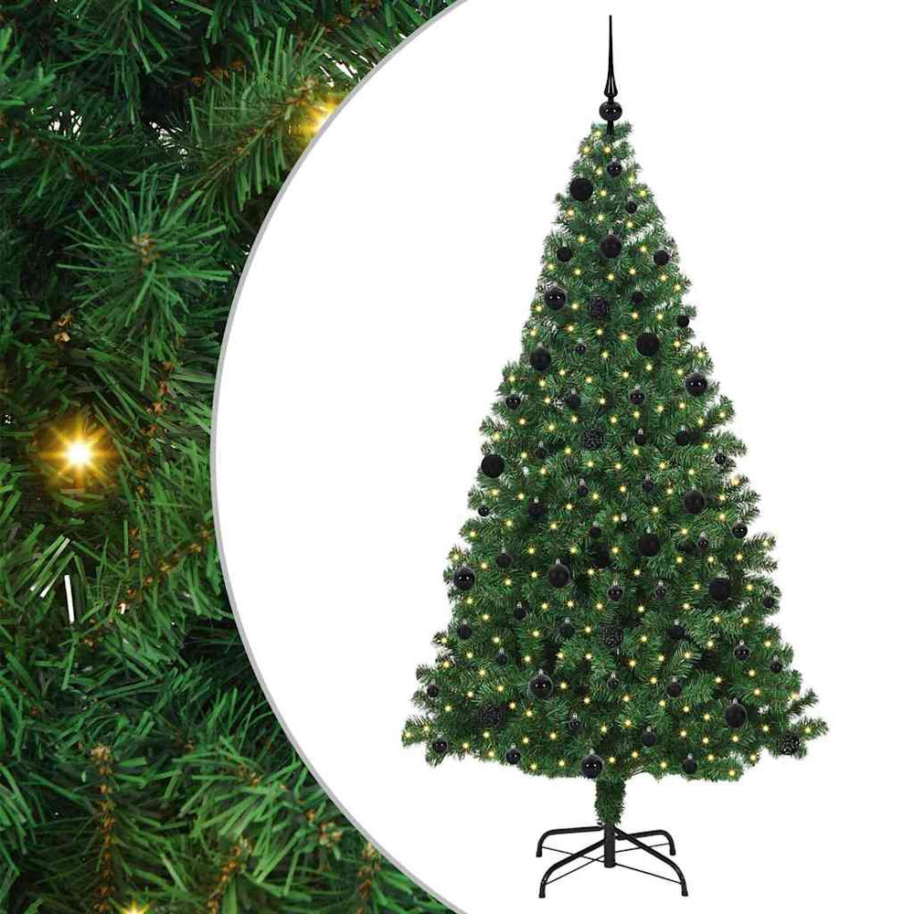 Artificial Christmas Tree Green 210 cm PVC and Steel and Plastic