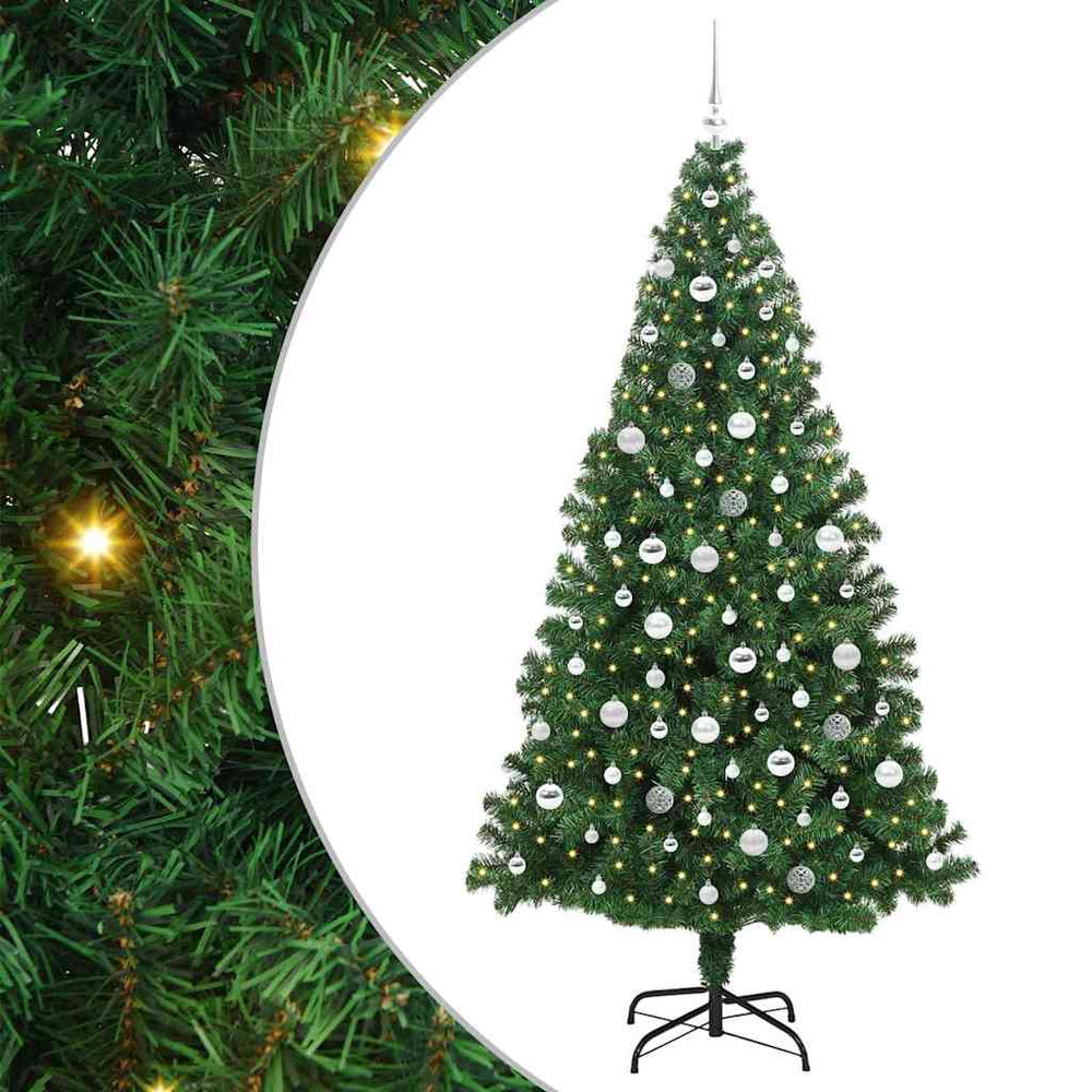 Artificial Christmas Tree Green 210 cm PVC and Steel and Plastic