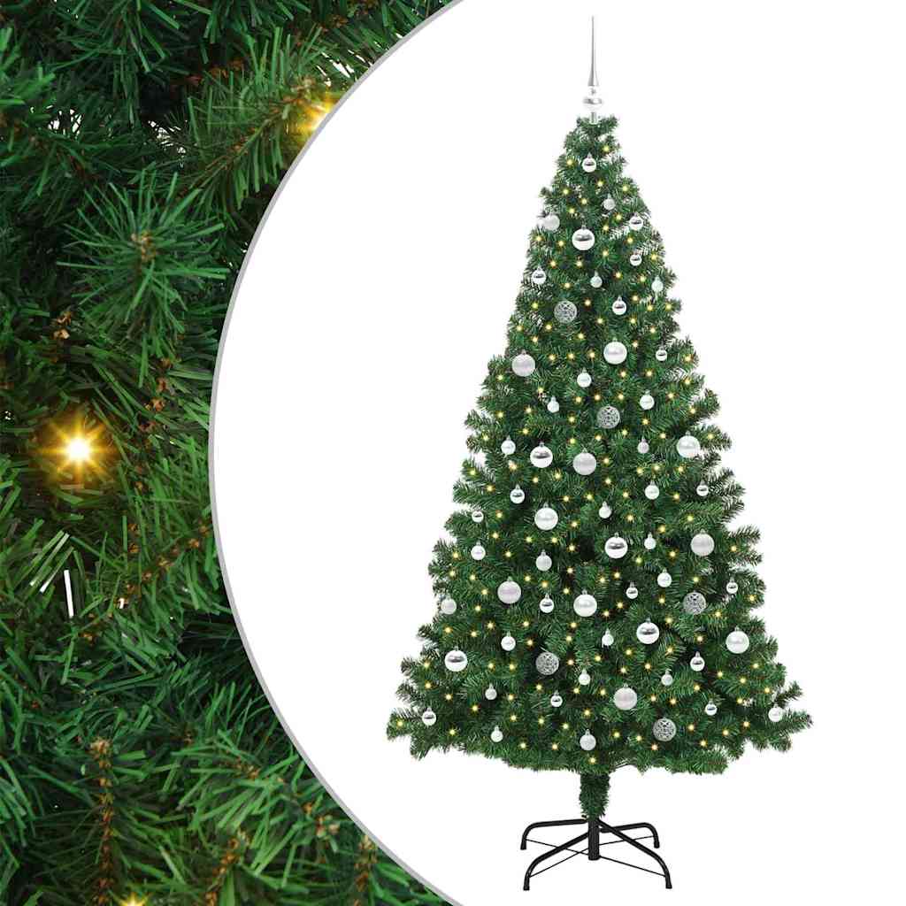 Dirbtinė Kalėdų eglutė Žalia 210 cm PVC ir Plienas ir Plastikas