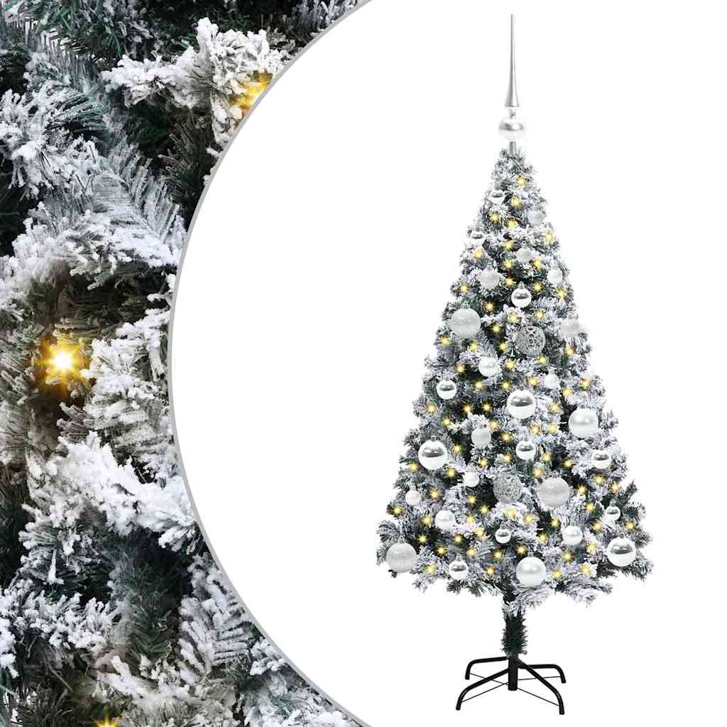 Dirbtinė Kalėdų eglutė Balta 120 cm PVC ir Plienas ir Plastikas