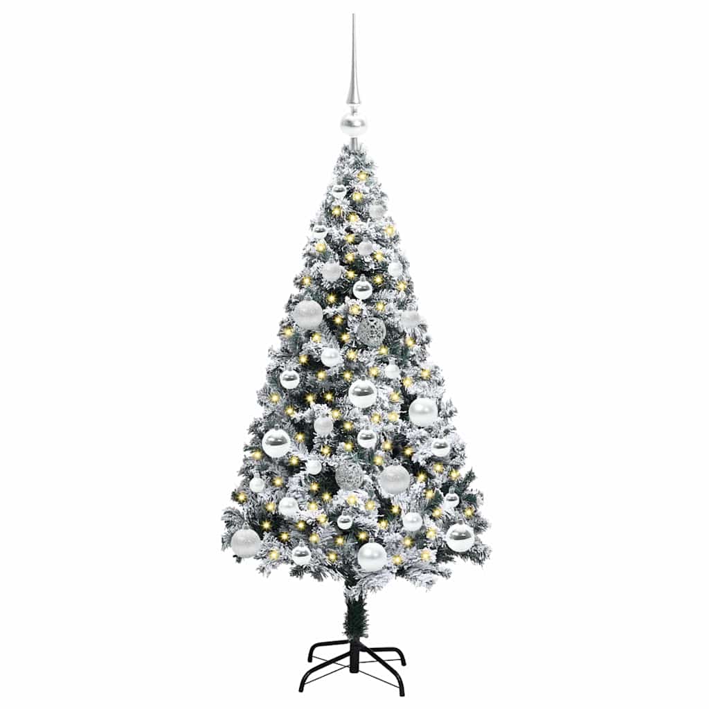 Dirbtinė Kalėdų eglutė Balta 120 cm PVC ir Plienas ir Plastikas