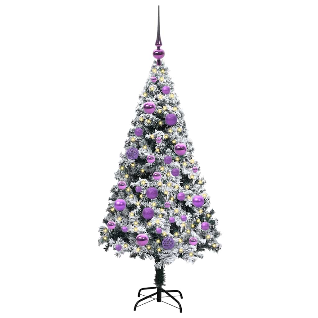 Dirbtinė Kalėdų eglutė Balta 120 cm PVC ir Plienas ir Plastikas