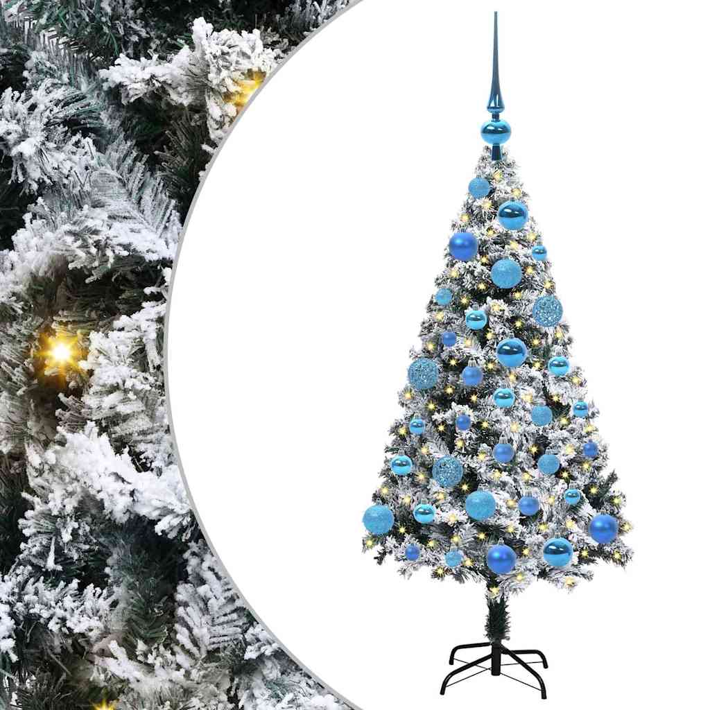 Dirbtinė Kalėdų eglutė Balta 120 cm PVC ir Plienas ir Plastikas