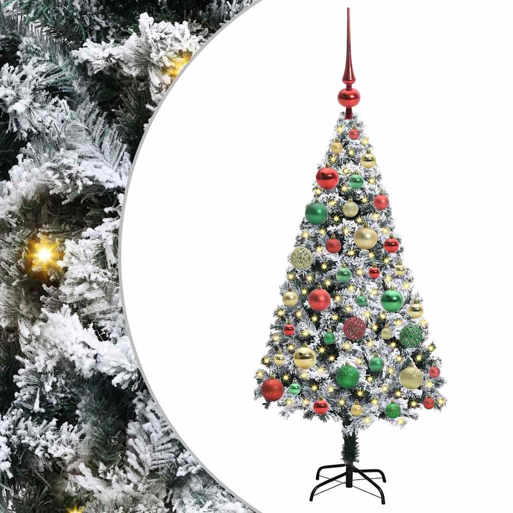 Dirbtinė Kalėdų eglutė Balta 120 cm PVC ir Plienas ir Plastikas